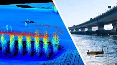 La solución para el proyecto del puente de Donghai incluye un USV, el APACHE 6, que lleva una ecosonda multihaz NORBIT. 