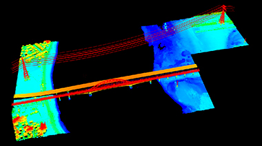 The aerial surveying with the AlphaAir 10 around the Hanjiang Yangtze River Bridge.