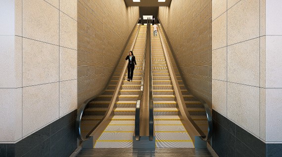 Escalator survey at Daegu metro station using the RS10.