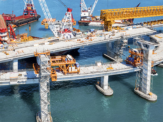 CHCNAV USVs and hydrographic systems for marine construction 