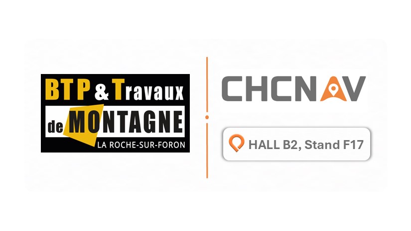 CHCNAV surveying and mapping solutions booth at BTP & Travaux de Montagne 2026.