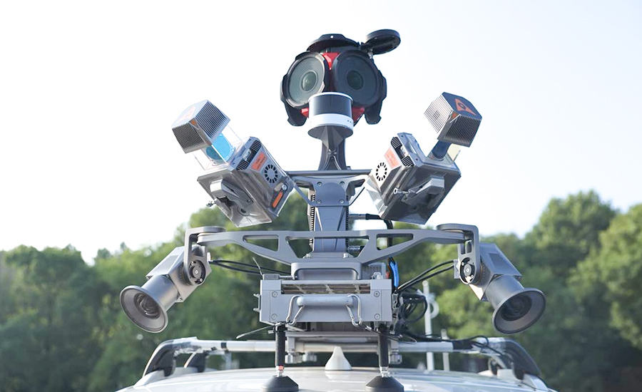 CHCNAV AU20 MMS デュアルLiDARモバイルマッピングシステムを車両ルーフに搭載