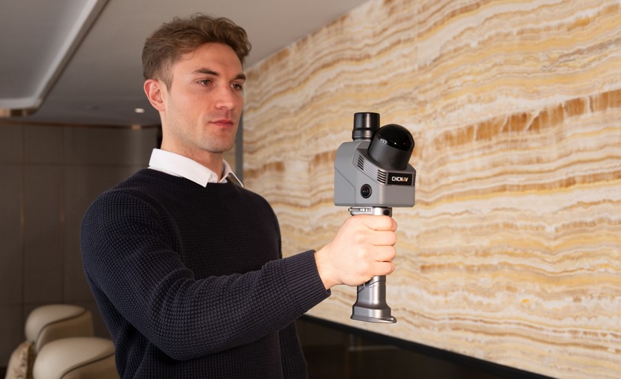 CHCNAV RS7 handheld SLAM scanner - indoor 3D data capture.