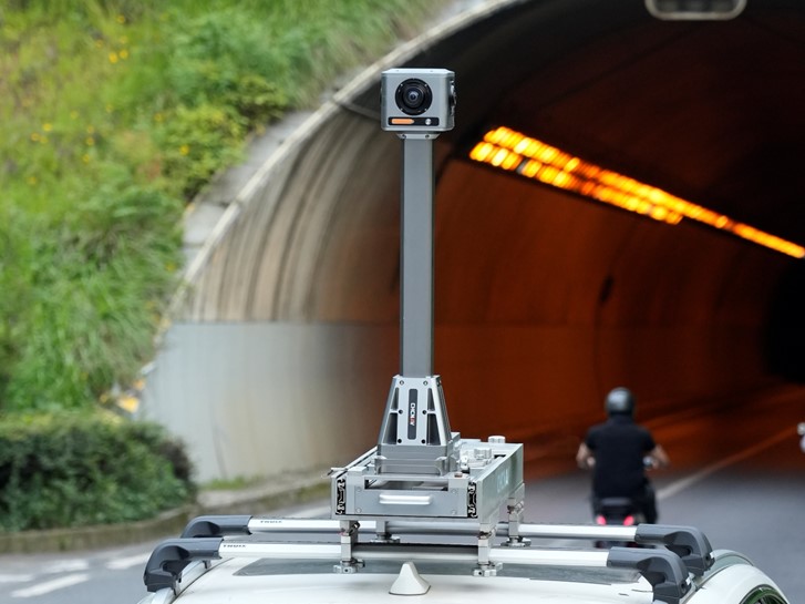MP7 panoramic mapping system with C7200 camera installed on a survey vehicle.