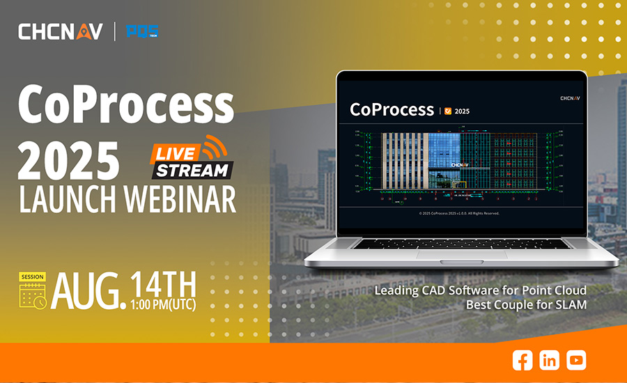 CoProcess 2025 Launch Webinar – Live Stream, August 14th, 1:00 PM (UTC), Leading CAD Software for Point Cloud, Best Couple for SLAM.